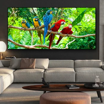 Veľká veľkosť 5D Diamond Maľovanie Papagáje Vtákov na Pobočku Nové Produkty Diamond Výšivky DIY Cross Stitch Domáce Dekorácie