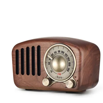 vintage výzdoba domov Drevené retro rádio s mini prenosný reproduktor karty pre darčeková sada