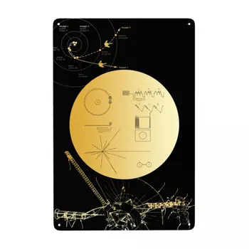 Voyager 1 Zlatý Záznam Kovov Cín Prihlásiť Vlastné Odrazové Priestor Tabuľa pre balík Office Store Krčmy Klub Muž Jaskyňa Bar Wall Art Decor