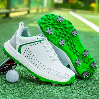 Zelená Modrá Muž Golfista Atletická Športová Obuv s Hrotmi Pohodlné Jar Vonkajšie Mužov Golf Sport Topánky Školenia Tenisky