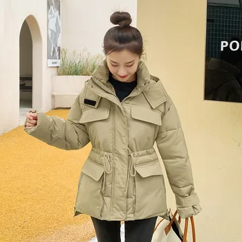 Zelená Parkas Kabát Ženy Jeseň Zimná Bunda 2023 Kórejský Módne Nadrozmerné Bundy Bežné Zahustiť Teplé Y2k Vrchné Oblečenie