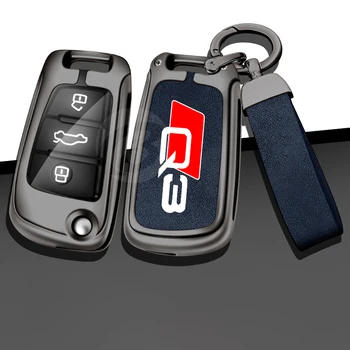 Zliatiny zinku Kľúča Vozidla Kryt Prípade Shell Držiak pre Audi Q3 8u f3 S Line Vlastné Logo Ochranné Plná Taška Keyless Styling Príslušenstvo
