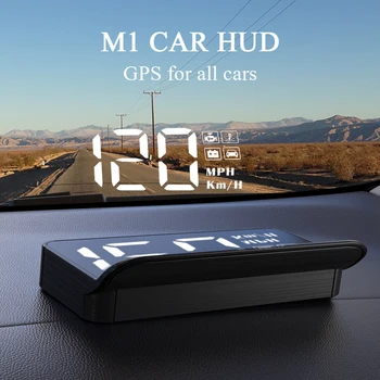 ZQKJ HUD M1 GPS Digitálny Rýchlomer LED Projektor Head Up Displej Rýchlosť Kompas Plug and Play Big Font KMH MPH Auto Príslušenstvo
