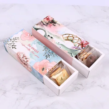 Zásuvky typ pekárne balenie krabica pre mooncake cookies cukrárske pečivo nugát candy papierovej darčekovej krabičke W8845