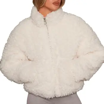 Útulný Zimný Kabát Útulnom Stánku Golier Zimný Kabát Teplo Štýl Funkcie Mäkké Plyšové Lady Jacket Ženy Kabát