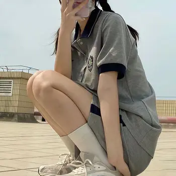 Športové vyhovovali žena letné Japonské mäkké dievča bežné temperament voľné tenké krátke rukávy šortky malé dvoch-dielny